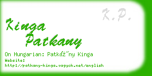 kinga patkany business card